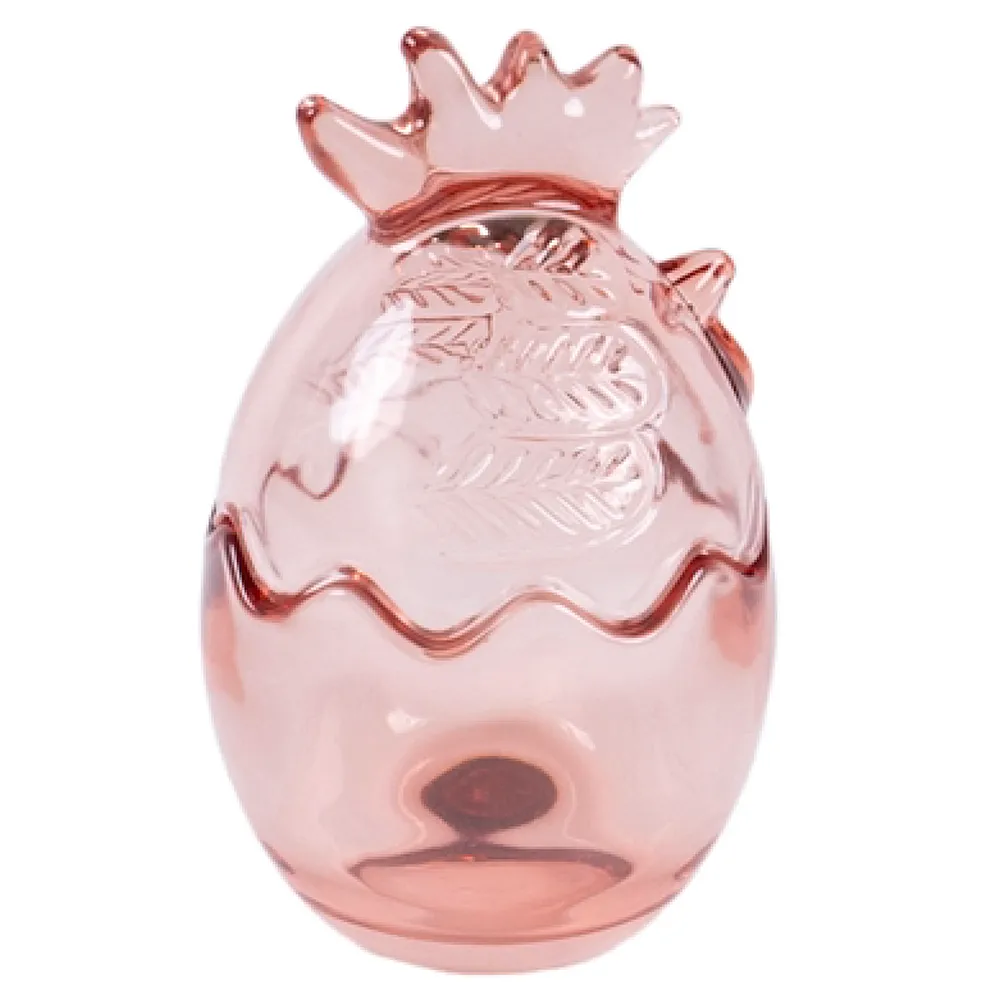 Uskršnja posuda jaje/pile roze staklo