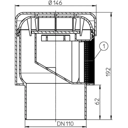 Ventilaciona glava PP DN110 (duplo izolovan) HL