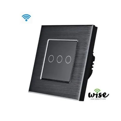 Wise prekidač sa 3 tastera WiFi crni
