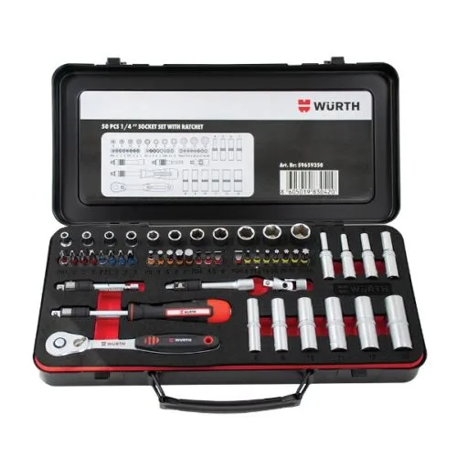 WURTH Kombinovani set alata 1/4'' račna-odvijač, 50 kom