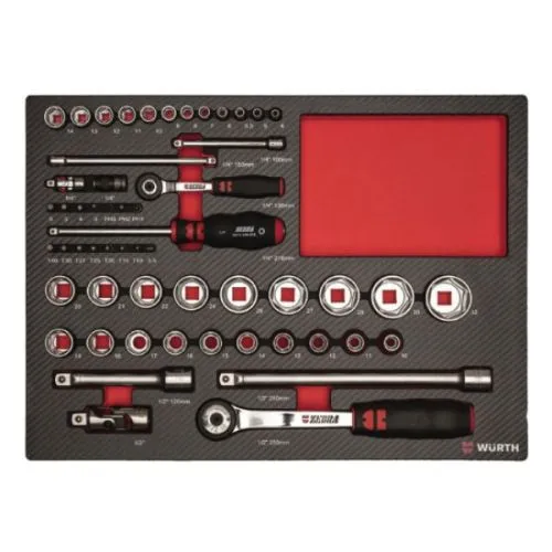 Wurth Set Zebra Nasadnika 6-Ugaonih 1/2' 1/4'' 56 Komada