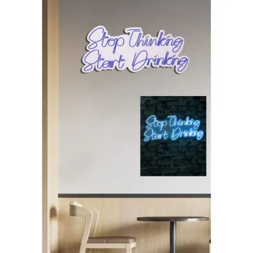 Zidna dekoracija LED drinking 34x78x2cm plava