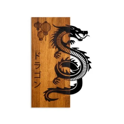 Zidna dekoracija metal Drvo zmaj 40x58 cm