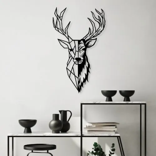 Zidna dekoracija metal jelen 42x70cm