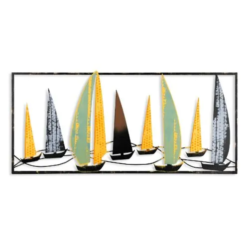 Zidna dekoracija metalna brodići 40x90cm