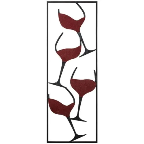 Zidna dekoracija metalna Vinske čaše 32x90 cm