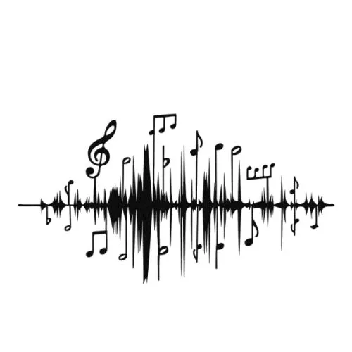 Zidna dekoracija muzika, metalna, 69x37 cm