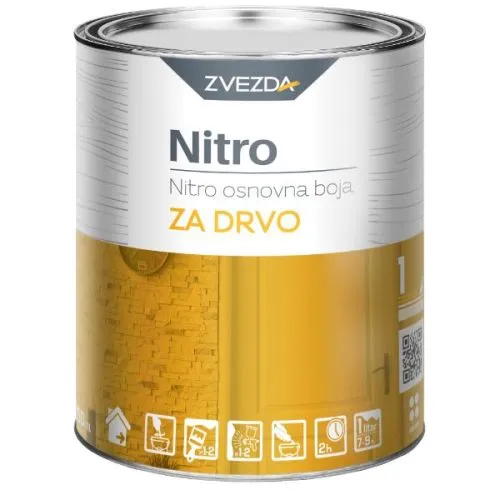 Zvezda Nitro osnovna boja za drvo bela 0,75l