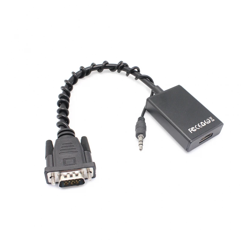 3G (65614) adapter VGA (muški) na HDMI (ženski) + audio 25cm crni
