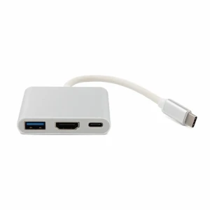 3G (83654) adapter tip C (muški) na tip C (ženski),HDMI (ženski),USB (ženski) beli