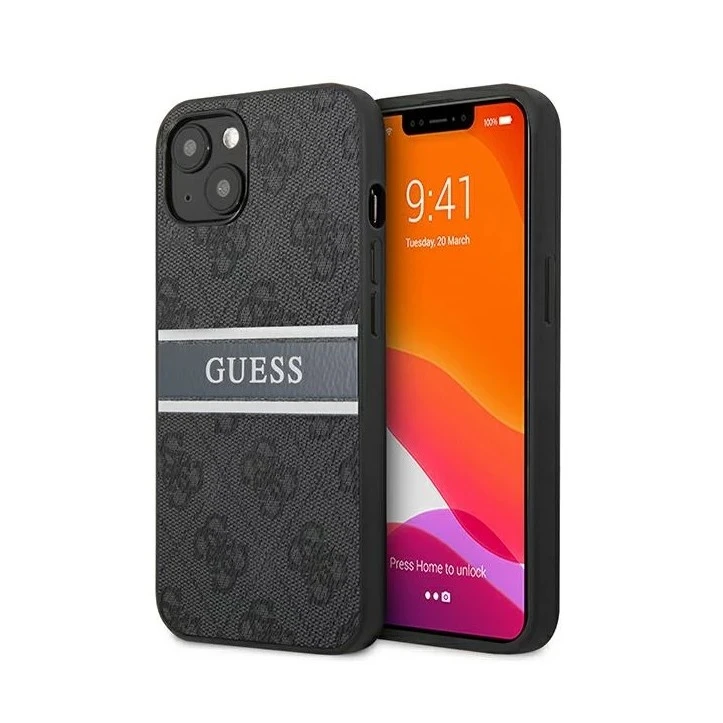 3G Guess Stripe (GUHCP13M4GDGR) siva zaštitna maska za iPhone 13 6.1