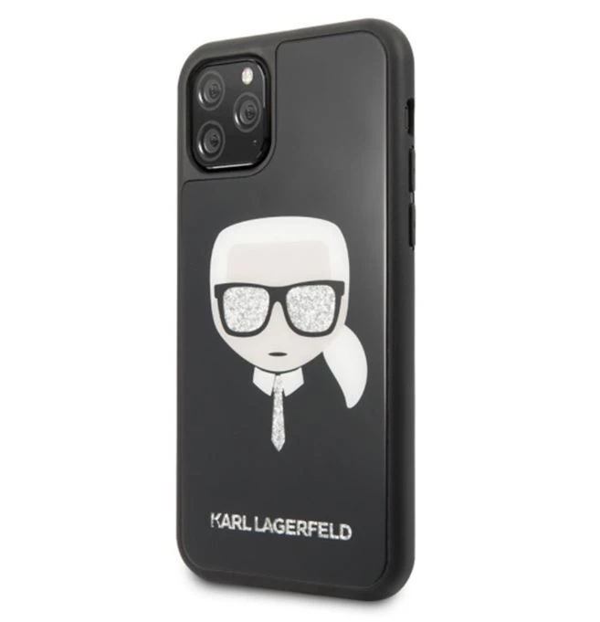 3G Karl Lagerfeld Double Layers Glitter crna zaštitna maska iPhone 11 Pro Max 6.5