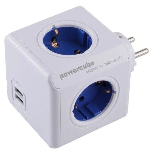 Allocacoc PowerCube (1202/DEOUPC) 4 utičnice+2xUSB plavi