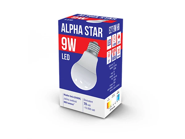Alpha Star LED sijalica (024454) E27 9W 6400K 800 lumena