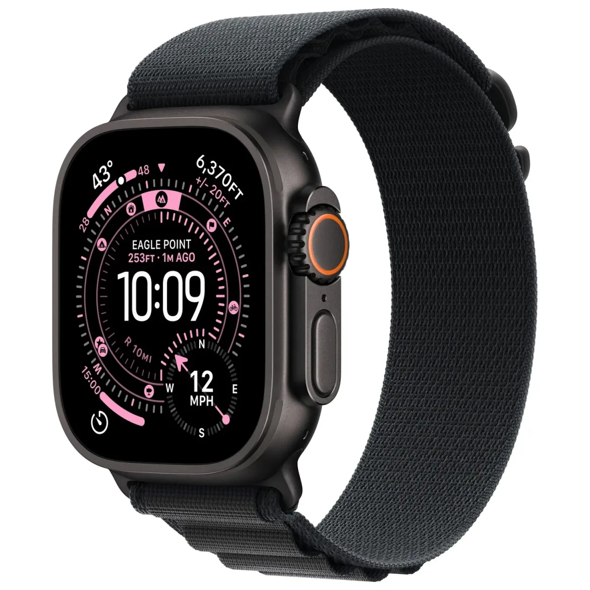 Apple Watch Ultra 3 (MF0Q4SE/A) Cellular 49mm Black Titanium Case with Black Alpine Loop - Small