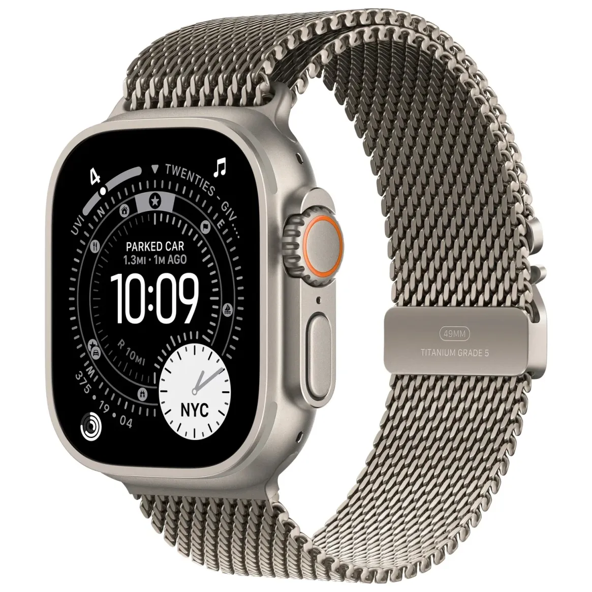 Apple Watch Ultra 3 (MEWY4SE/A) Cellular 49mm Natural Titanium Case with Natural Titanium Milanese Loop - Medium