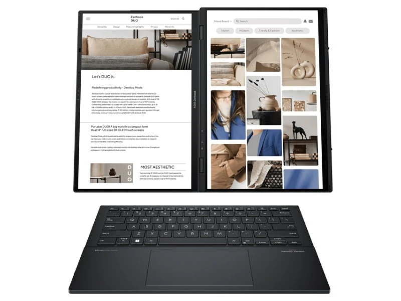 Asus Zenbook 14 DUO OLED UX8406MA-QL056W 2u1 laptop Intel Core Ultra 7 155H 14" FHD touch 16GB 1TB SSD Intel Arc Graphics Win11 sivi