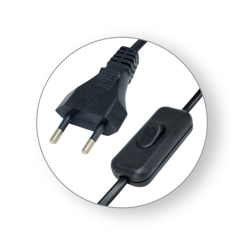 Commel c0117 priključni strujni kabl za rasvetu sa prekidačem 2.5A 250V 3m crni
