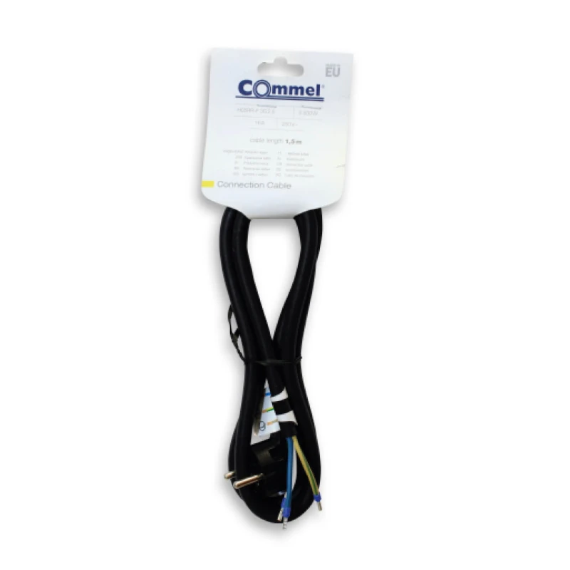 Commel c0631 priključni strujni kabl 16A 250V 3500W 1.5m crni