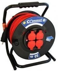 Commel (c0912) produžni kabl sa motalicom 4 utičnice 320mm 50m crna