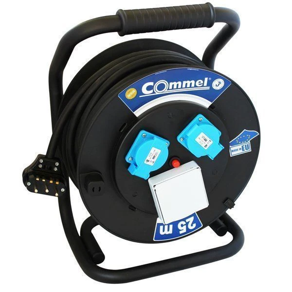 Commel (C0914) crni produžni trofazni kabl sa motalicom 320mm 25m