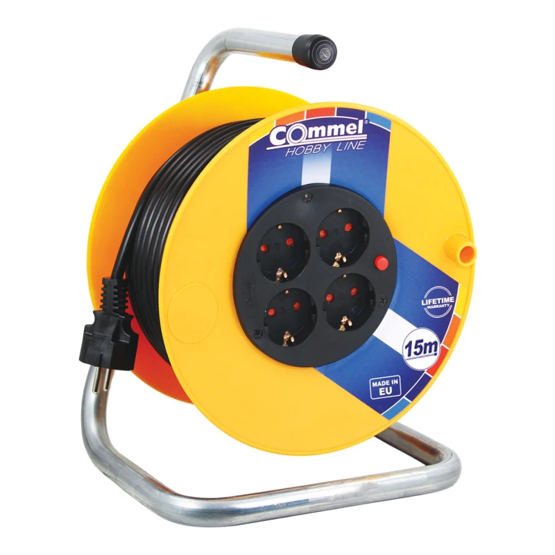 Commel c0953c produžni kabl sa motalicom 4 utičnice 16A 230V 15m
