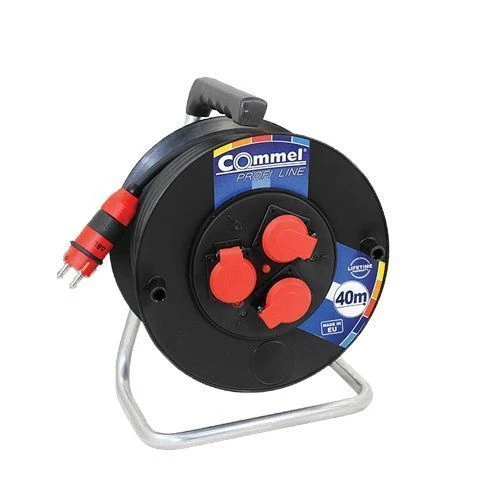 Commel (C0982) crni produžni kabl sa motalicom 3 utičnice 280mm 40m