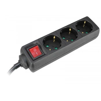 Commel c232-325 3u1 produzni kabl sa prekidačem 16A 250V 3m crni