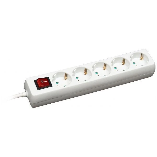 Commel (c232-505) beli produžni kabl sa prekidačem 5 utičnica 16A 250V 5m