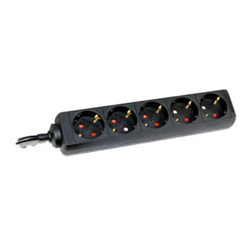 Commel C232-521 crni produzni kabl sa 5 utičnica sa prekidačem 16A 250V 1.4m