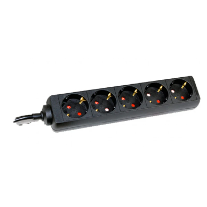 Commel C232-522 crni produžni kabl sa 5 utičnica 16A 250V 3m