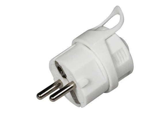 Commel c290-101 Euro utikač sa kontaktom za uzemljenje 16A 250V beli