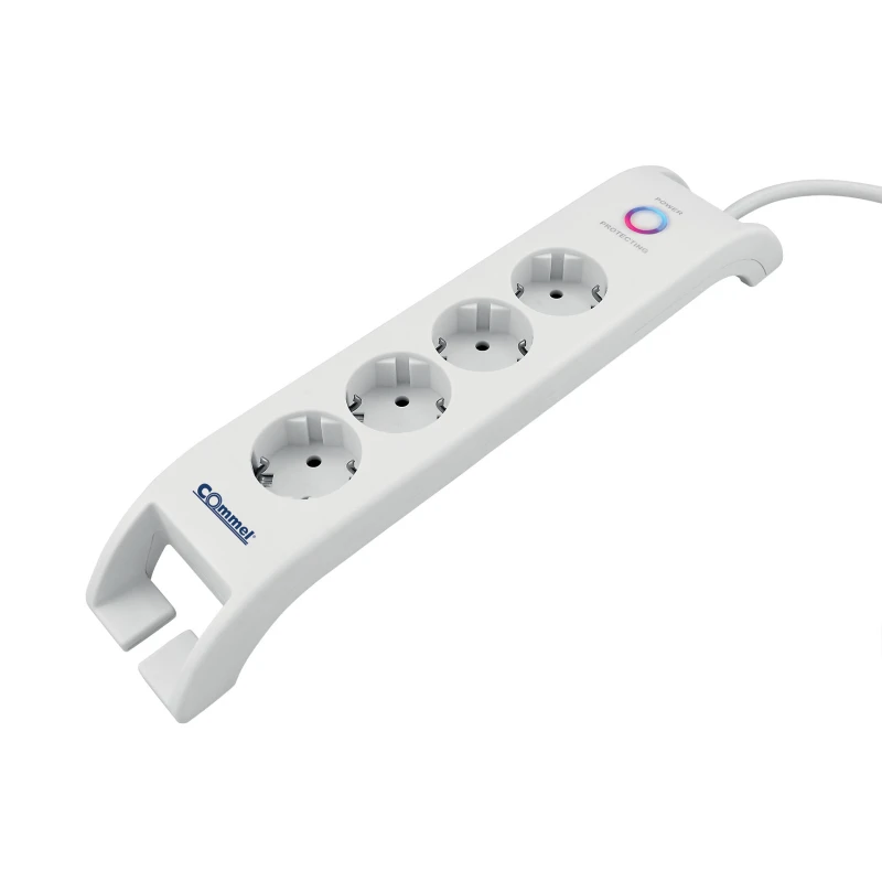 Commel (C380-108) 4u1 produžni kabl sa prenaponskom zaštitom 16 A 250 V 2m beli