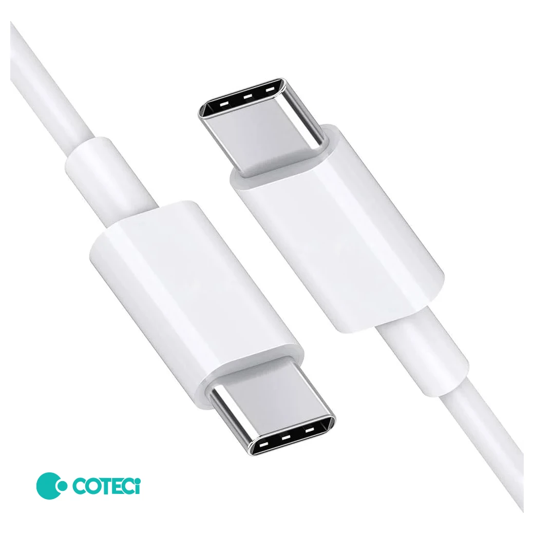 Coteci (32117) kabl USB C (muški) na USB C (muški) 5A 60W 40 Gbps PD 1m beli