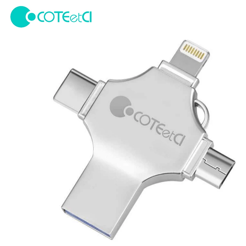 Coteci (CS8836) USB A/micro/C/Lightning flash memorija 128GB