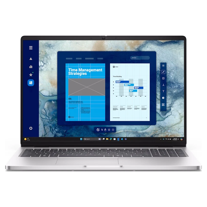 Dell Pro 16 laptop Intel Core 3 100U 16" FHD+ 8GB 512GB SSD Intel Graphics Win11 Pro sivi