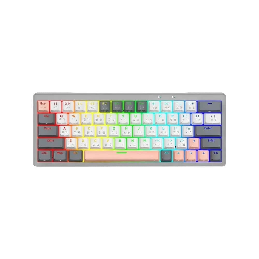 Fantech MK912 Atom PRO63 RGB blue switch gejmerska bežična mehanička tastatura siva