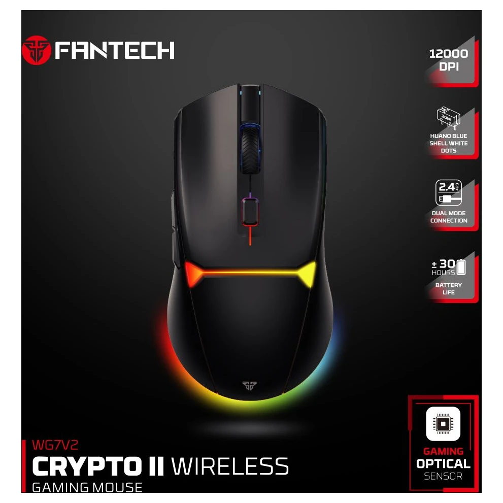 Fantech WG7V2 Crypto II bežični gejmerski miš crni