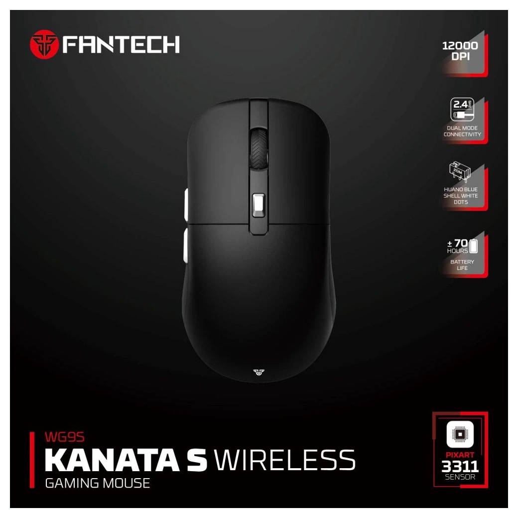 Fantech WG9S Kanata S bežični gejmerski miš crni