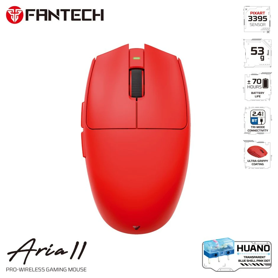 Fantech XD7V2 Aria II bežični gejmerski miš crveni