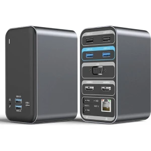 Fast Asia (OST05469) adapter tip C (muški) na 4x USB 3.0 (ženski),3x USB Tip C (ženski),2x HDMI (ženski),VGA (ženski) crni