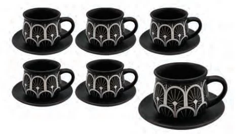 FG set šoljica na stalku Black