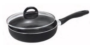 FG tiganj 24cm crni sa poklopcem granitni
