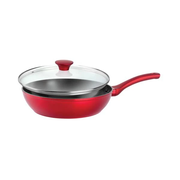 FG tiganj 24cm crveni sa poklopcem keramički