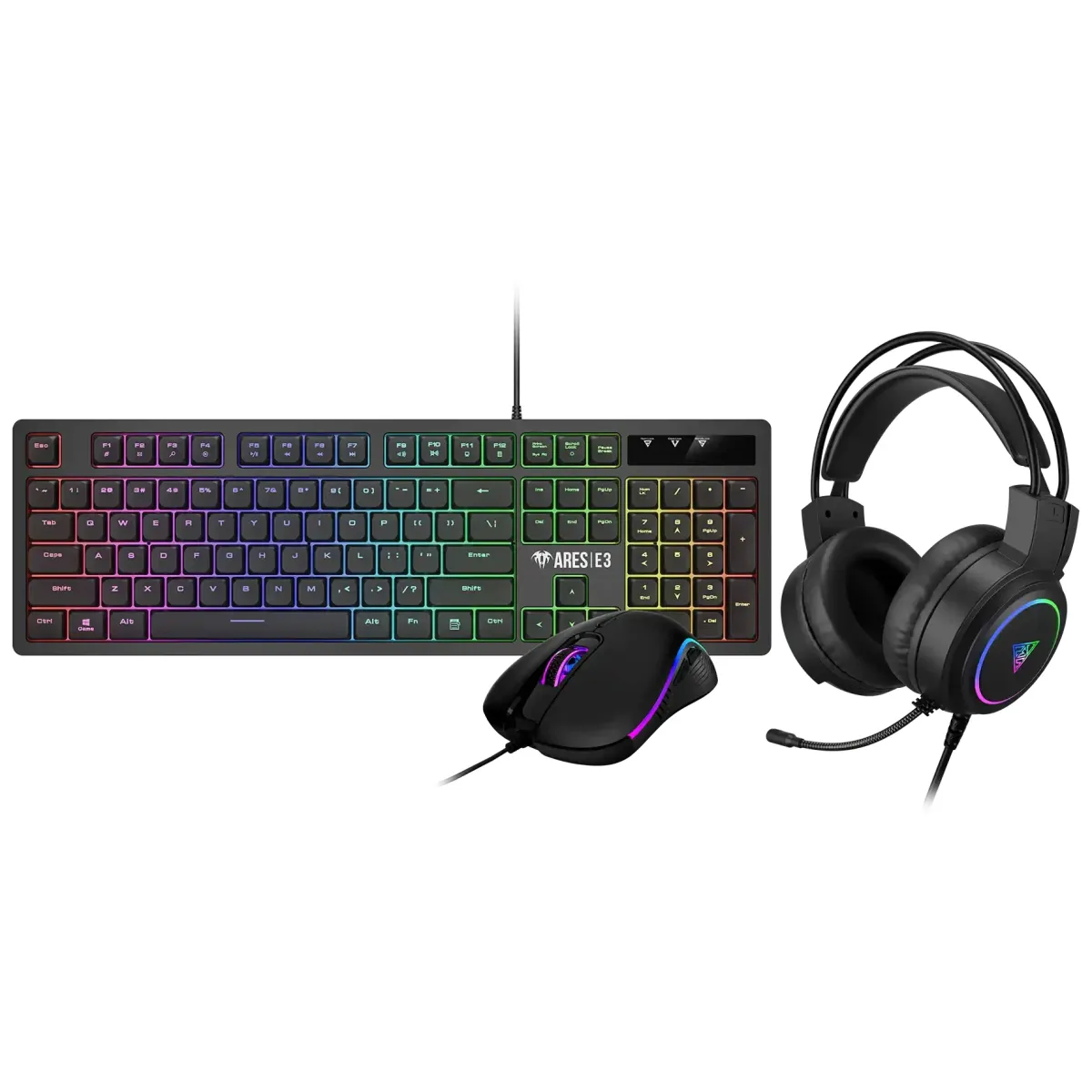 Gamdias Poseidon E2 crni gejmerski komplet 3 u 1