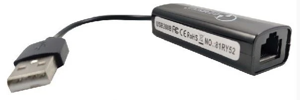 Gembird (NIC-U6) adapter USB (muški) na LAN (ženski) crni