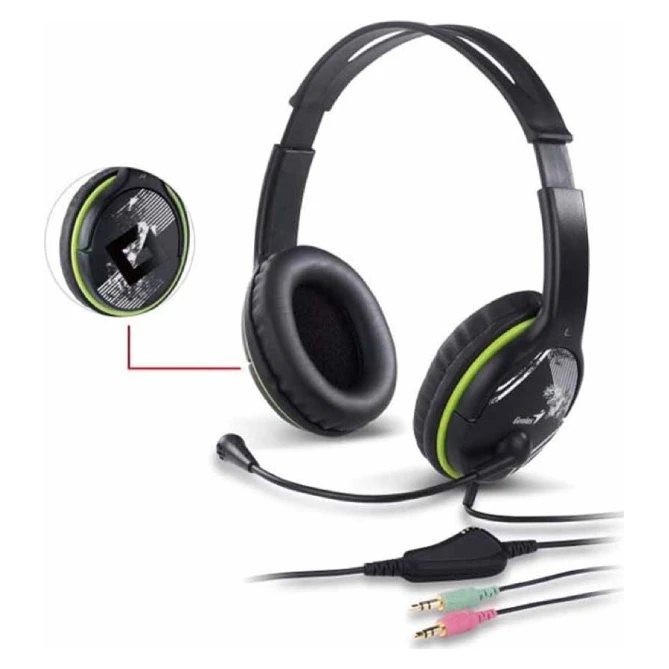 Genius HS-400A crno zelene slušalice sa mikrofonom