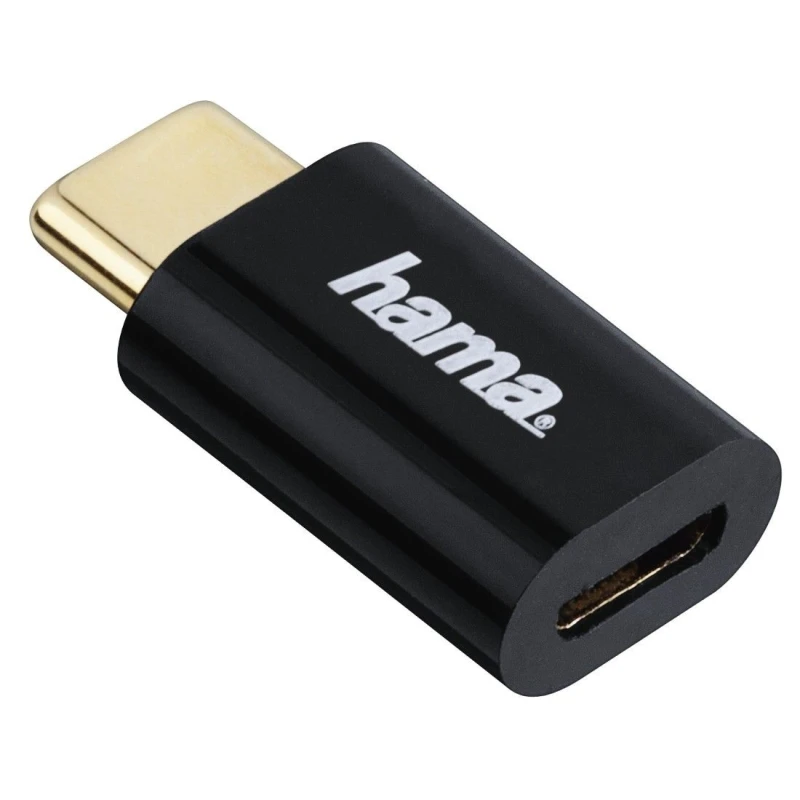 Hama Adapter (178399) micro USB (ženski) na USB C (muški) crni