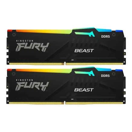 Kingston DDR5 64GB (2x32GB) 5200MT/s Fury Beast Black RGB EXPO (KF552C40BB2AK2-64) memorija za desktop