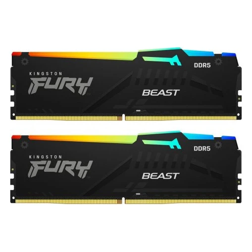 Kingston DDR5 64GB (2x32GB) 5600MT/s Fury Beast RGB Black EXPO (KF556C40BB2AK2-64) memorija za desktop